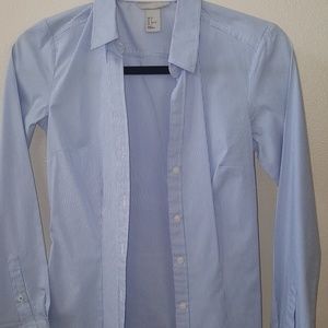 H&M Blue and White Striped Button Down